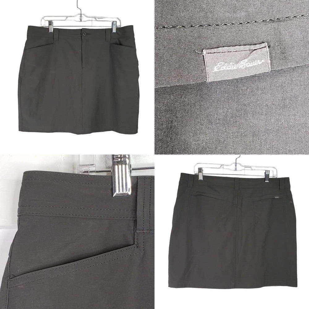 Eddie Bauer Travex Adventurer Skort Womens 12 Gray Skirt Short Performance